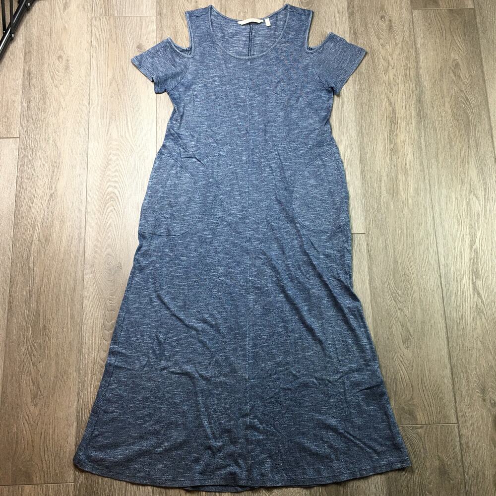 Soft Surroundings Electra Cold Shoulder Maxi Dress Heather Grey PM